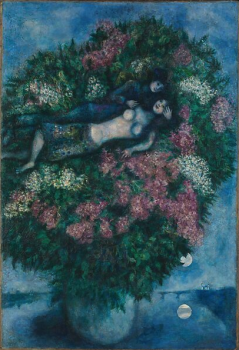 Lovers among Lilacs, 1930, Marc Chagall